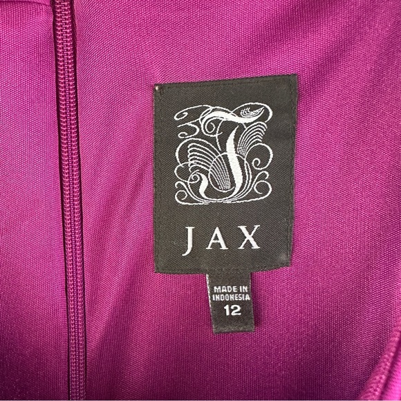 Jax mother of the bride groom magenta satin w dress classy - size 12 sleeveless - Picture 8 of 10